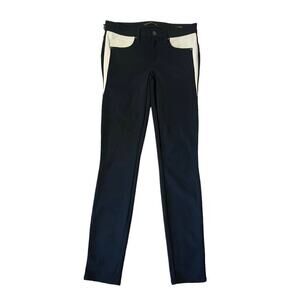 Genetic Denim NEW "The Ava" Black White Colorblock Pants Size 27 Lightweight